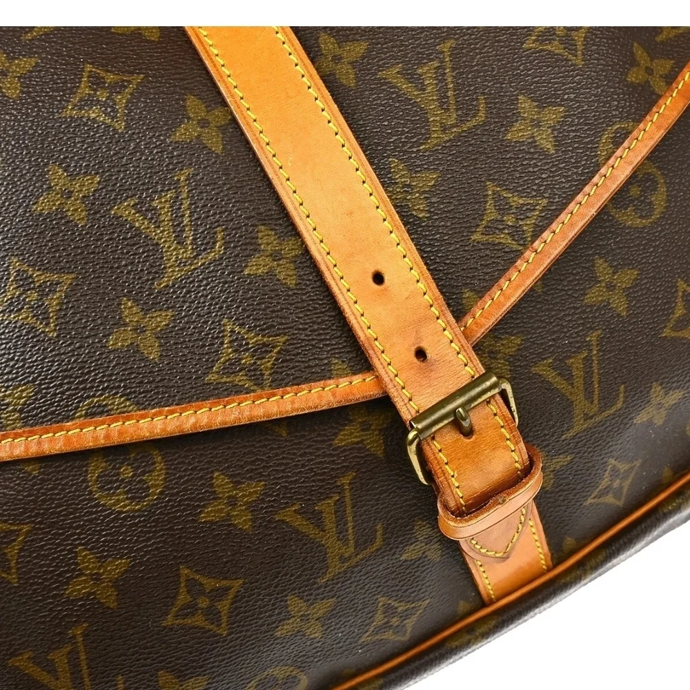 Louis Vuitton Brown Tan Messenger Bag with Monogram Canvas - Picture 3 of 6